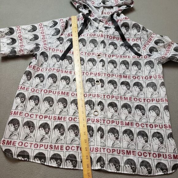 Octopus me anime weird mesh short sleeve hooded shirt. - Picture 14 of 15